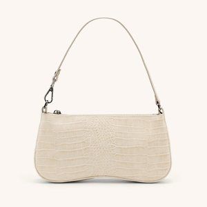 JW PEI Cream Croc-Embossed Mini Shoulder Bag
